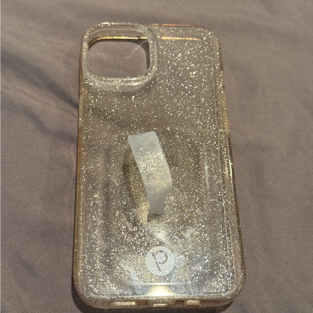 Glitter Clear Phone Case with loopy